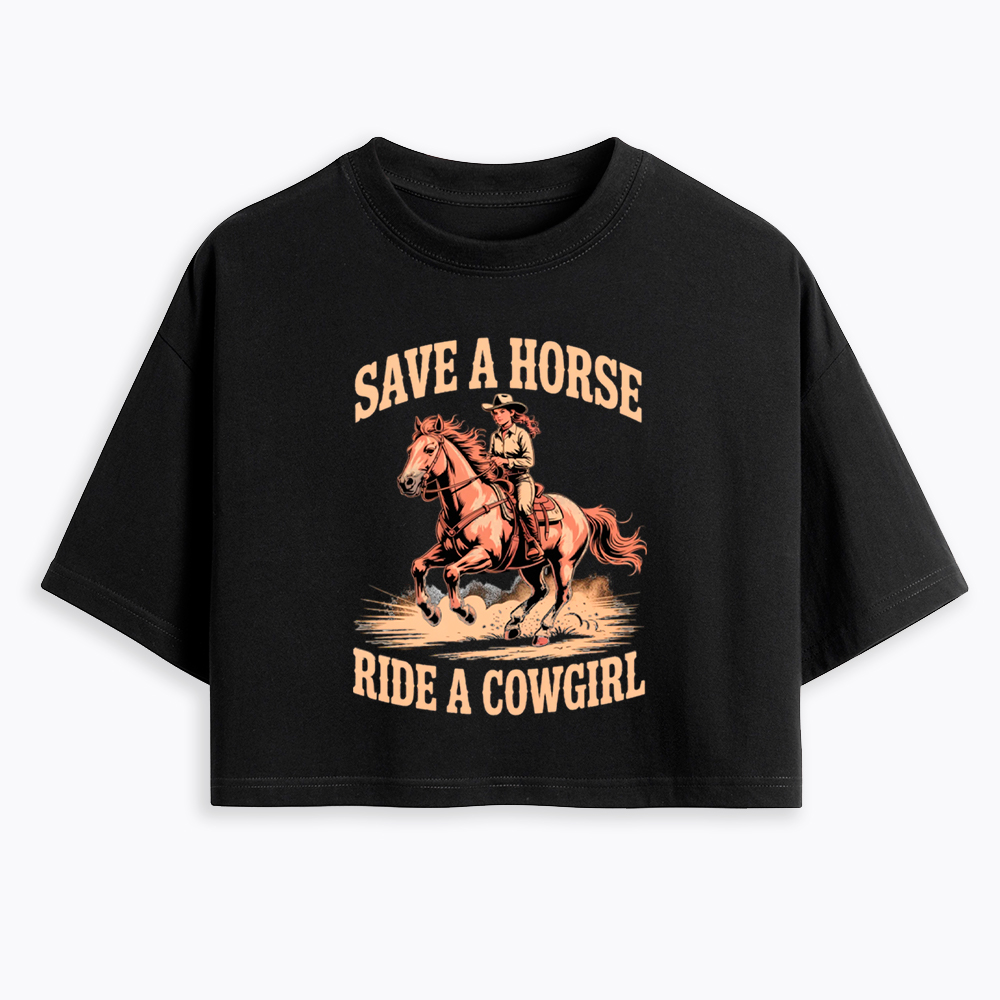 Cowgirl Lesbian Pride Cropped T-Shirt