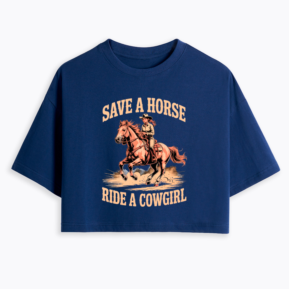 Cowgirl Lesbian Pride Cropped T-Shirt