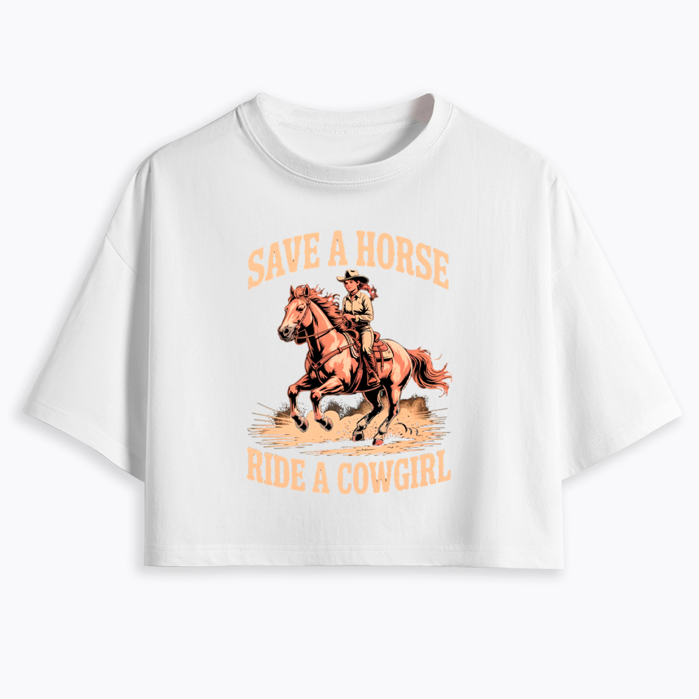 Cowgirl Lesbian Pride Cropped T-Shirt