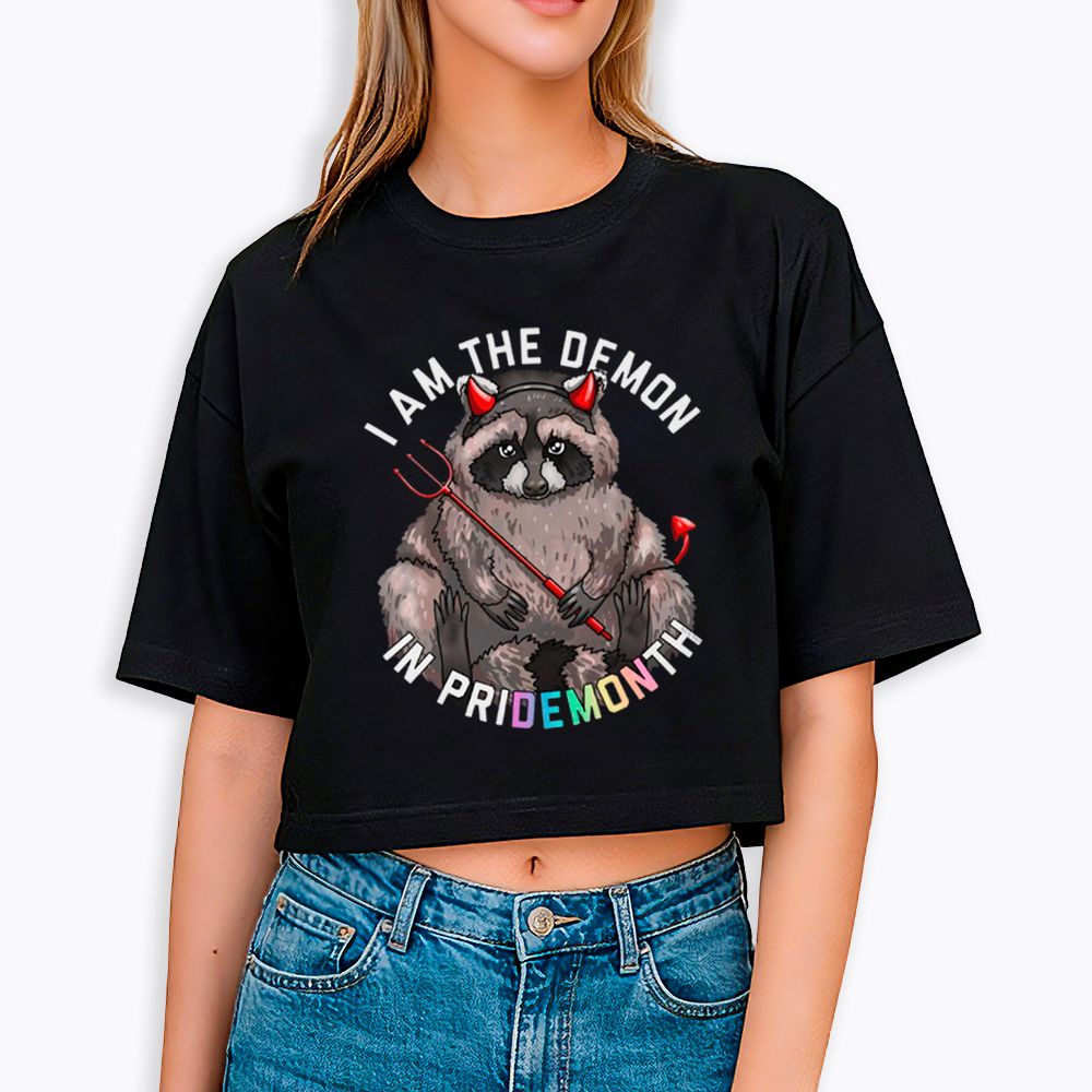 I Am The Demon Raccoon Cropped T-Shirt