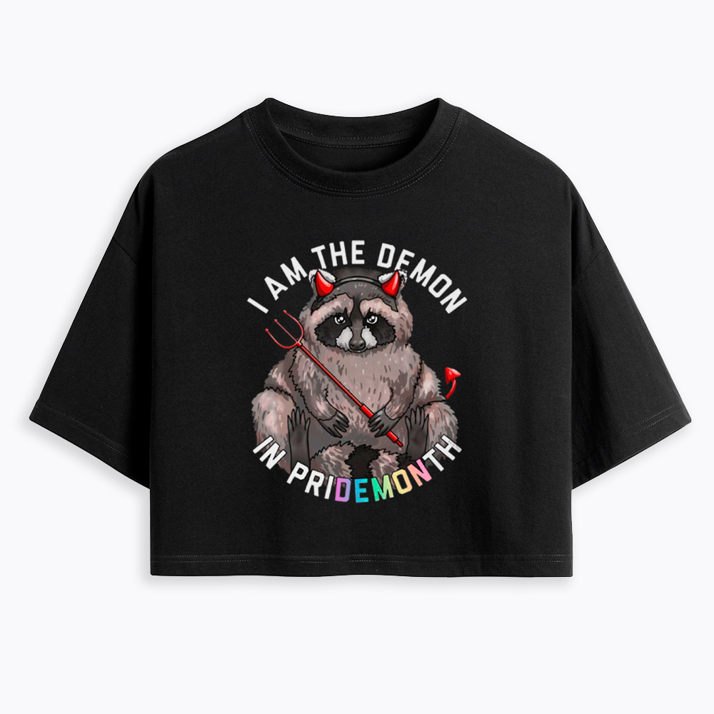 I Am The Demon Raccoon Cropped T-Shirt