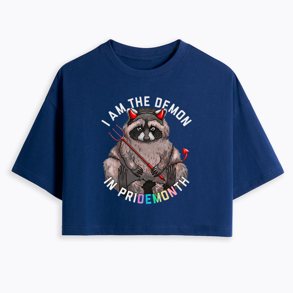I Am The Demon Raccoon Cropped T-Shirt