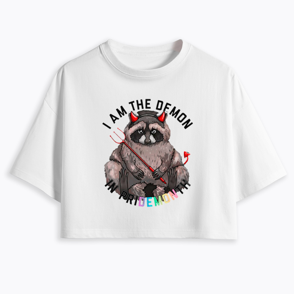I Am The Demon Raccoon Cropped T-Shirt