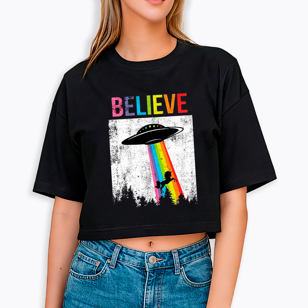 Believe in Magic & Diversity Cropped T-Shirt