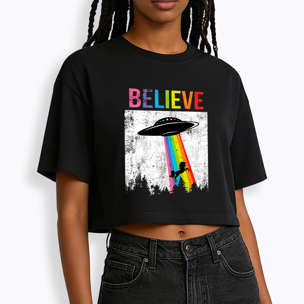 Believe in Magic & Diversity Cropped T-Shirt