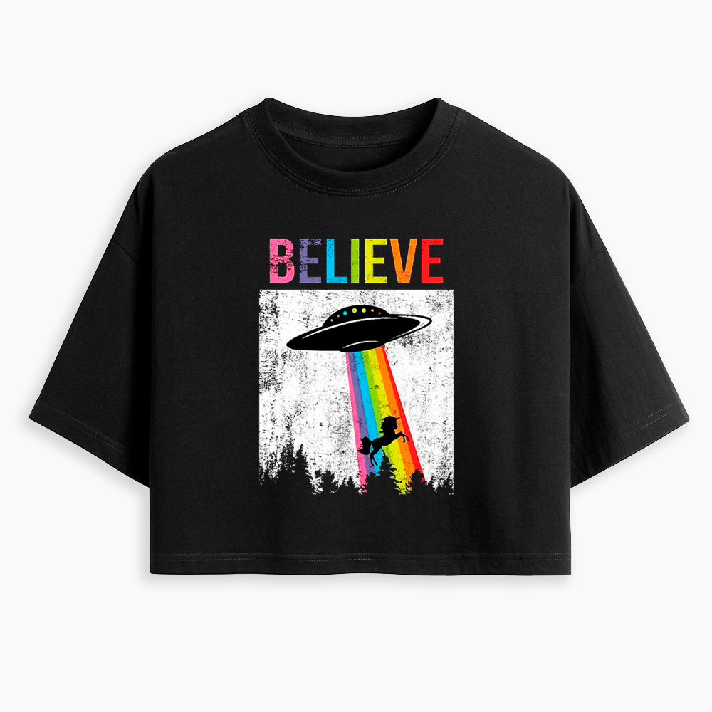Believe in Magic & Diversity Cropped T-Shirt