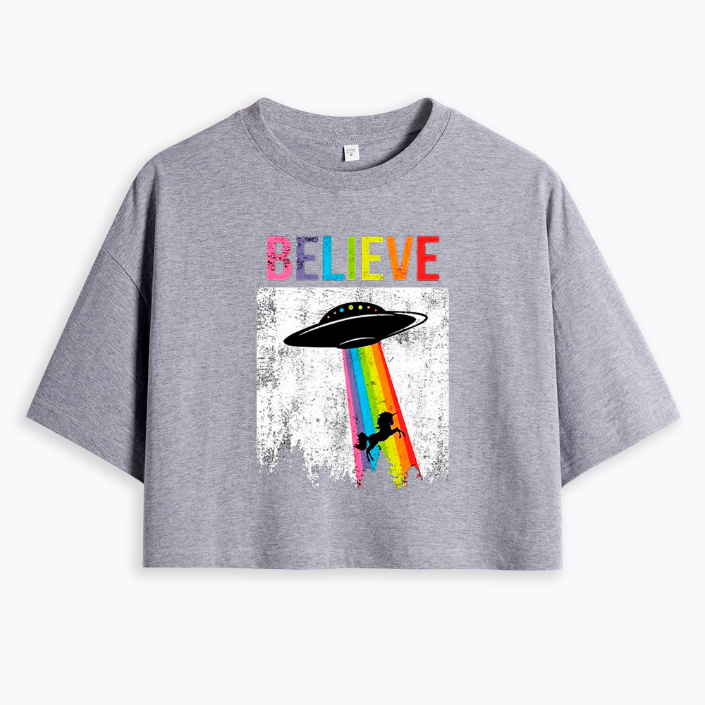 Believe in Magic & Diversity Cropped T-Shirt