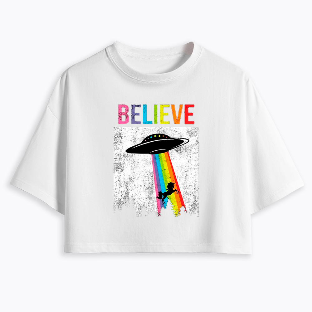 Believe in Magic & Diversity Cropped T-Shirt