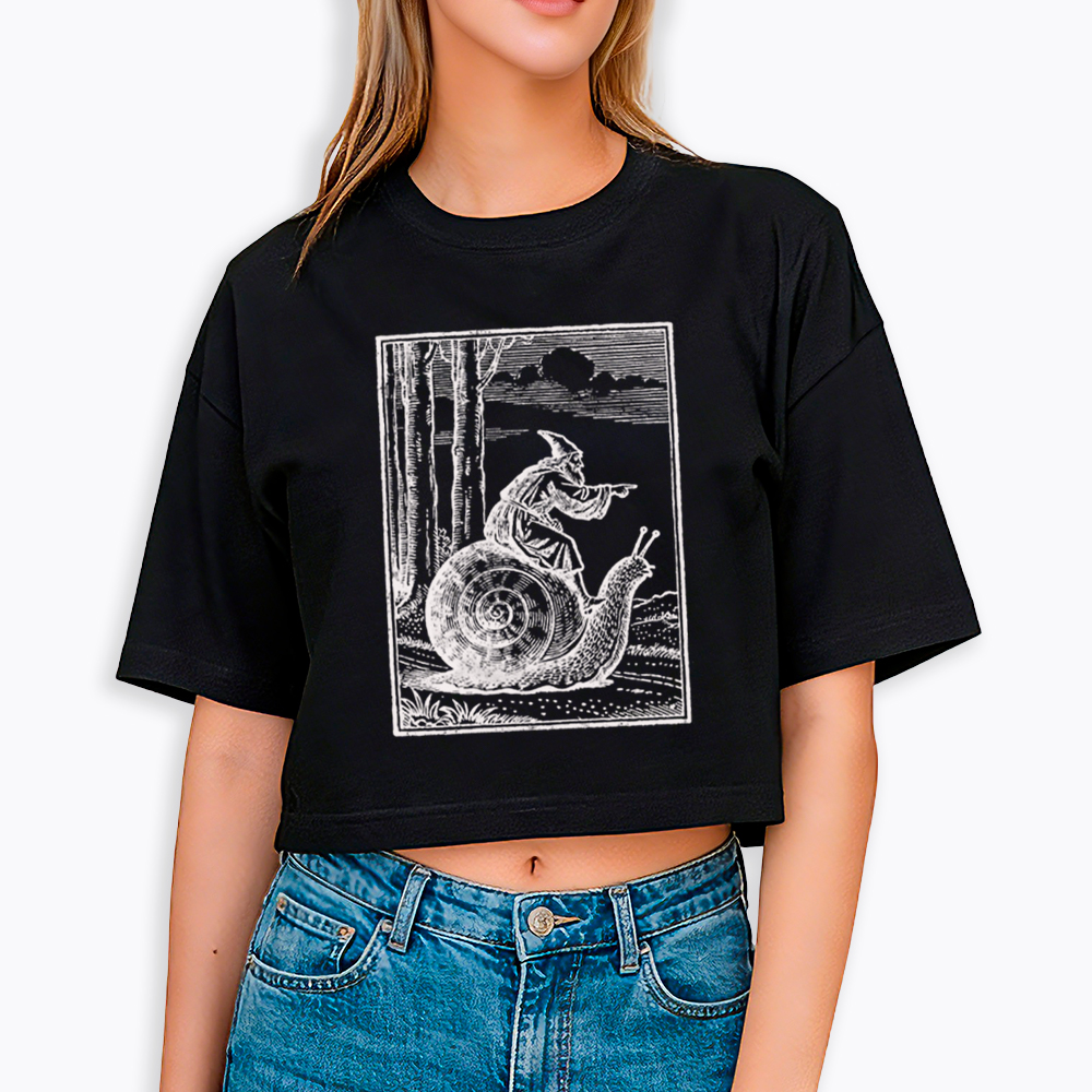 Medieval Snail Rider Cropped T-Shirt