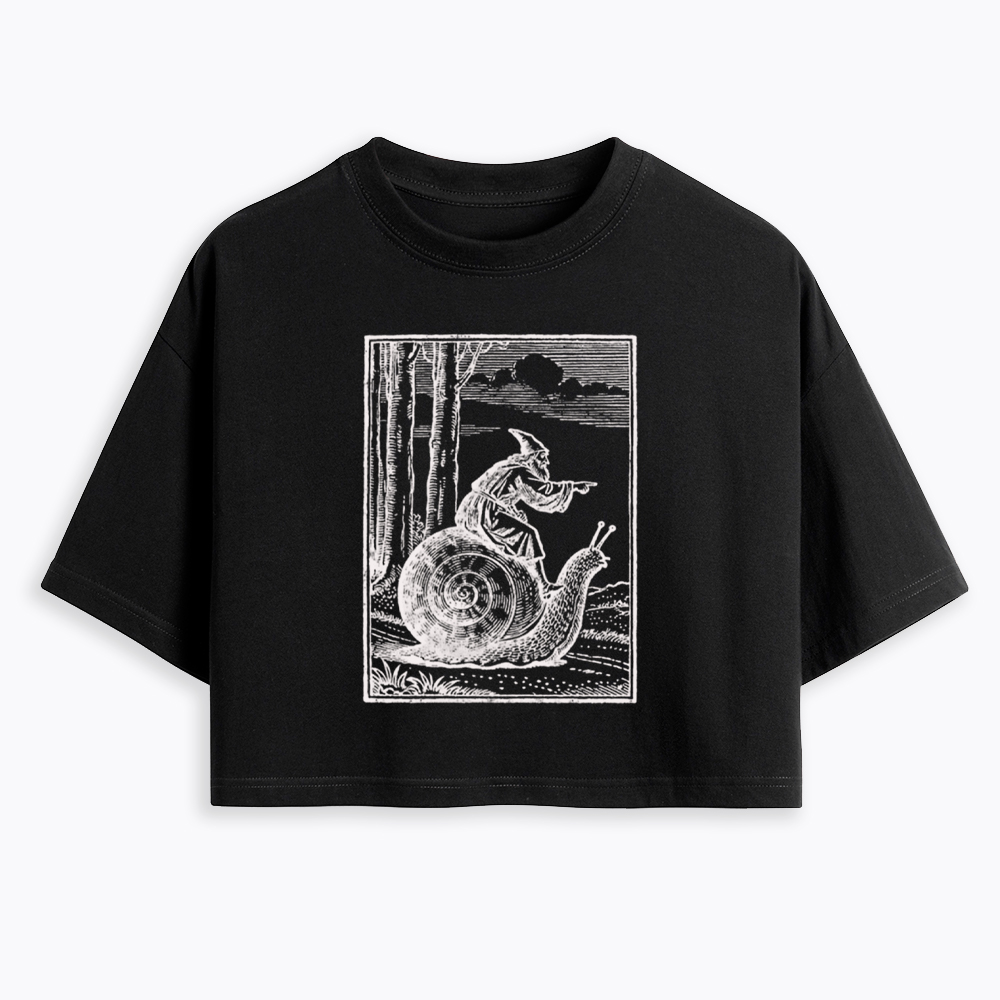 Medieval Snail Rider Cropped T-Shirt