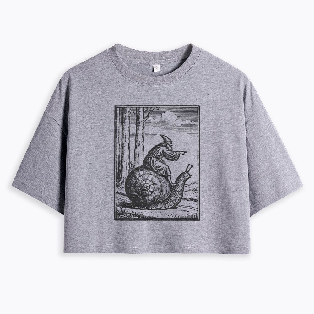 Medieval Snail Rider Cropped T-Shirt