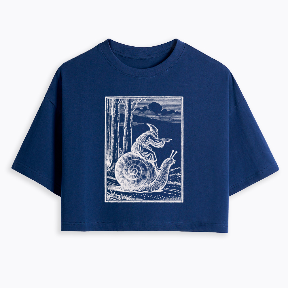 Medieval Snail Rider Cropped T-Shirt
