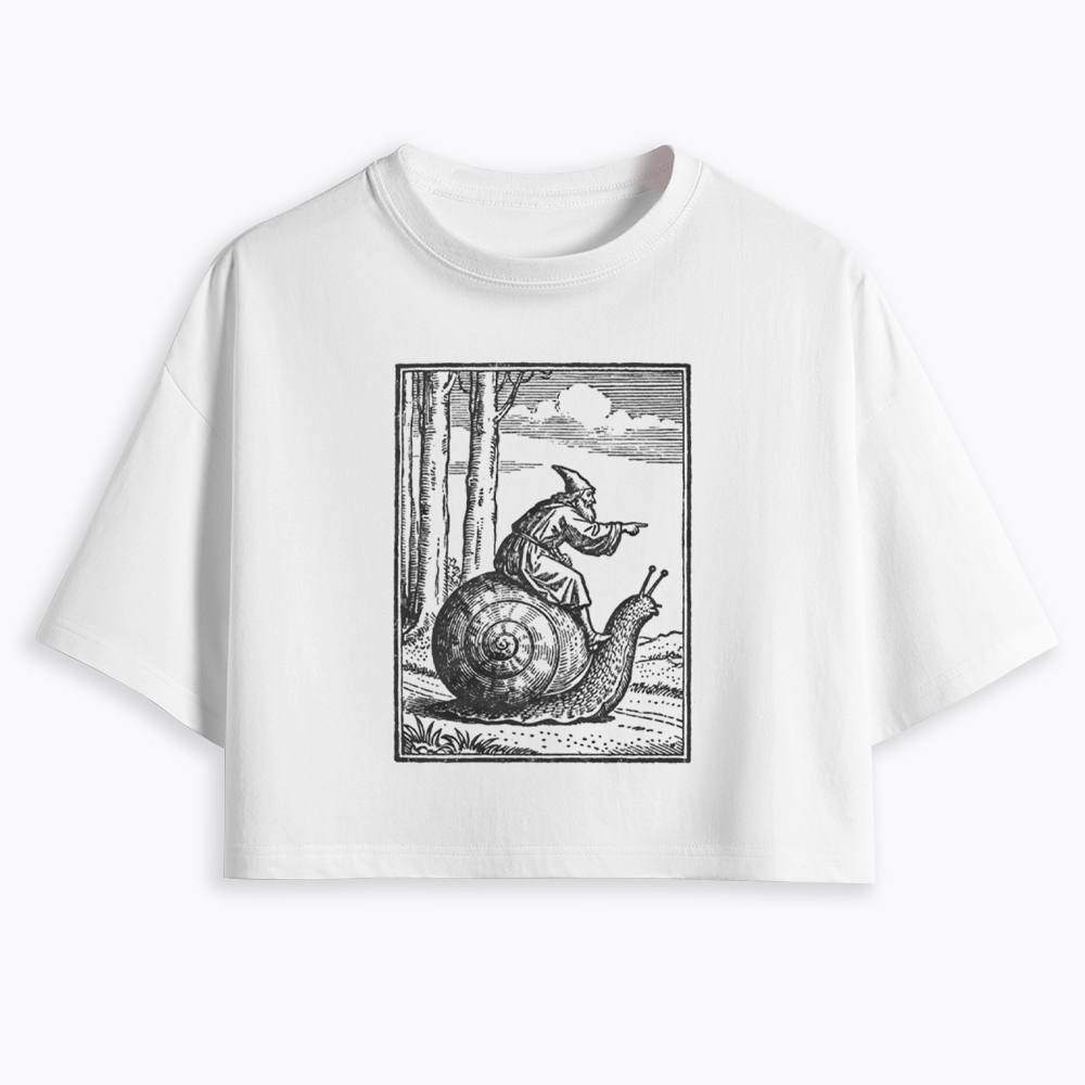 Medieval Snail Rider Cropped T-Shirt