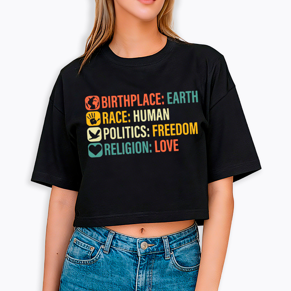 Equality, BLM, Human Rights Cropped T-Shirt