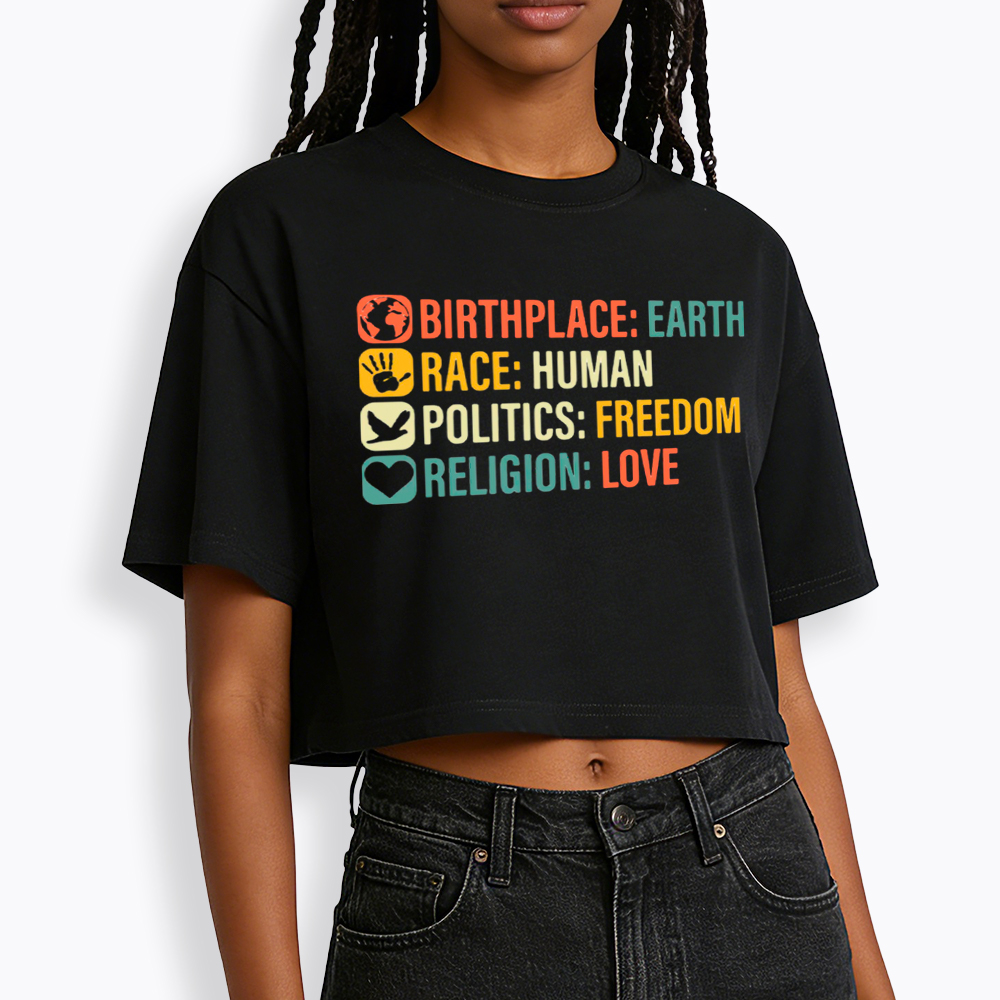 Equality, BLM, Human Rights Cropped T-Shirt