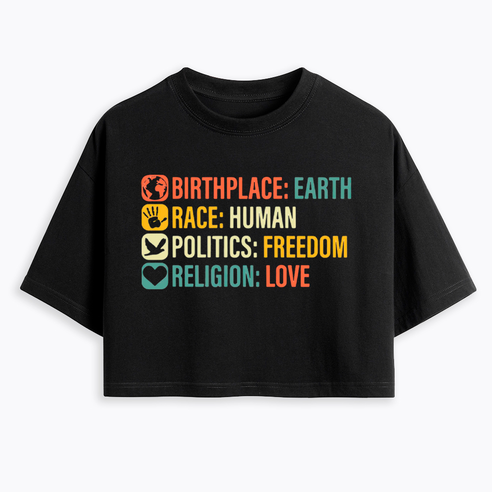 Equality, BLM, Human Rights Cropped T-Shirt