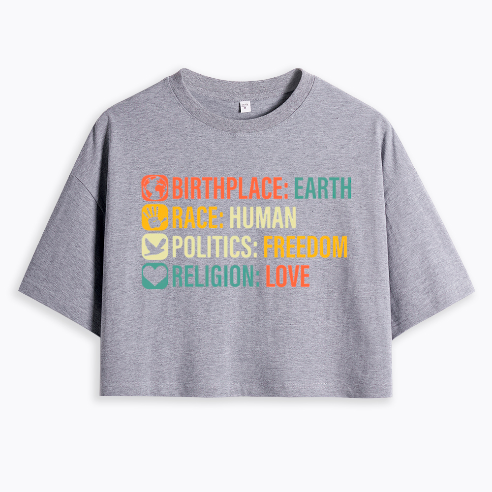 Equality, BLM, Human Rights Cropped T-Shirt