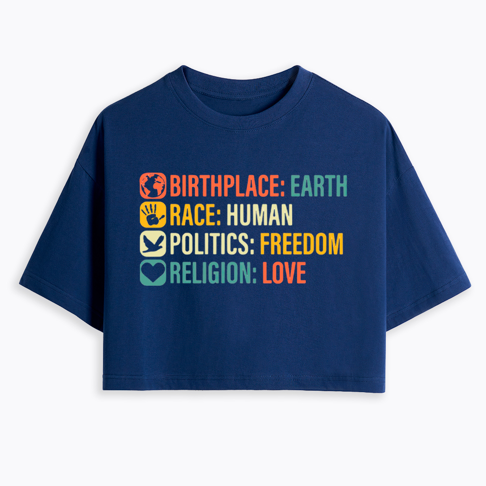 Equality, BLM, Human Rights Cropped T-Shirt