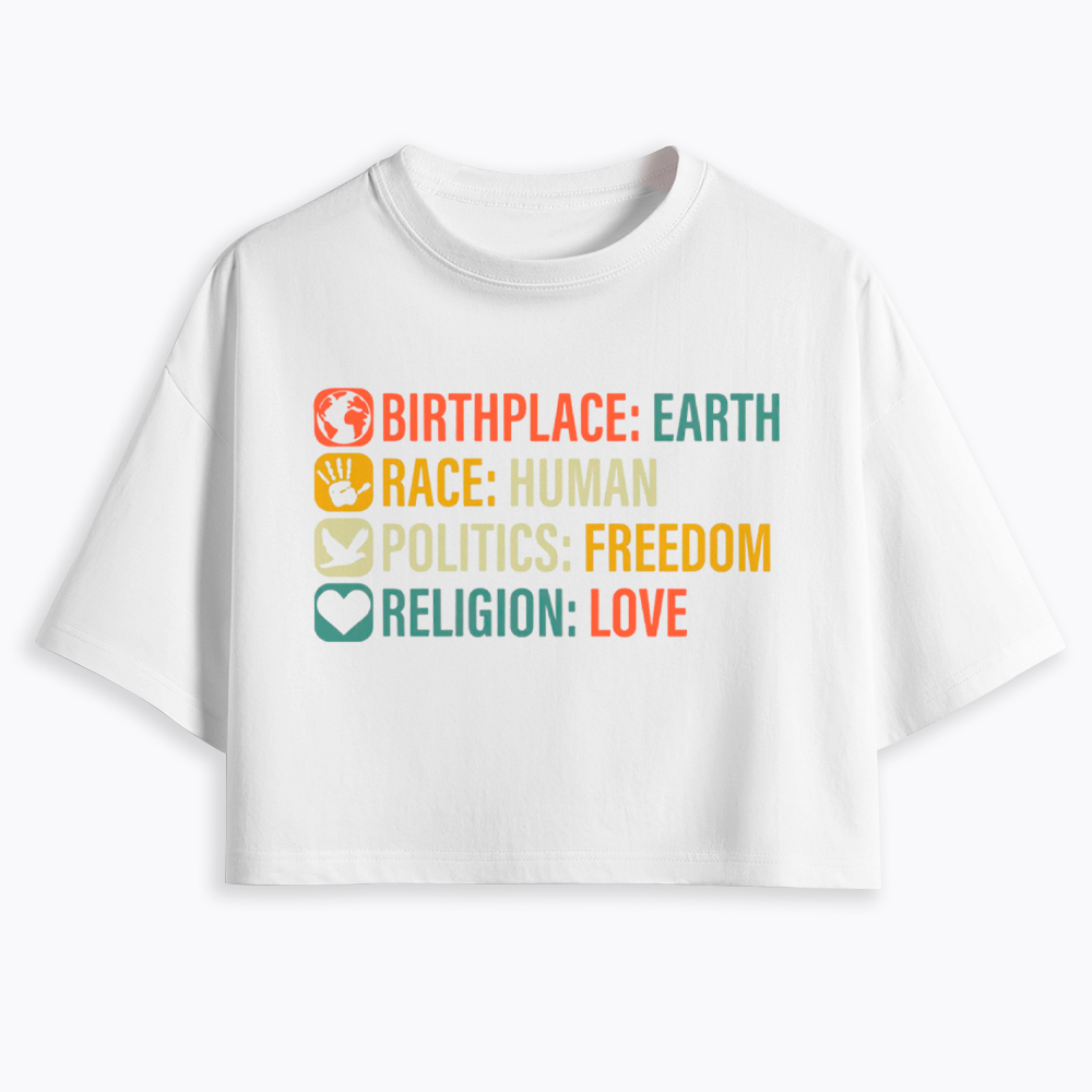 Equality, BLM, Human Rights Cropped T-Shirt