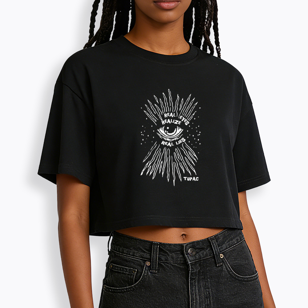 Real Eyes Realize Real Lies Cropped T-Shirt