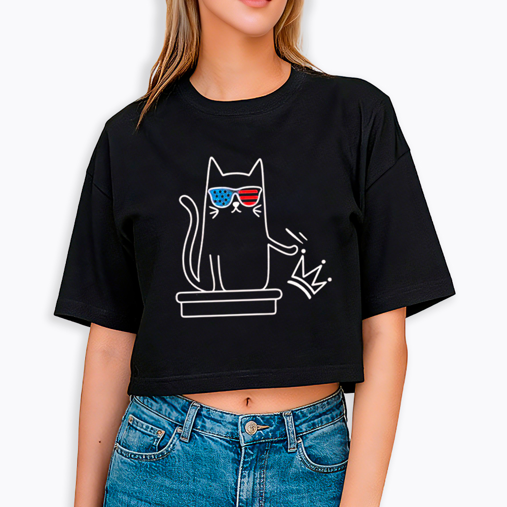 Cat No Kings Cropped T-Shirt