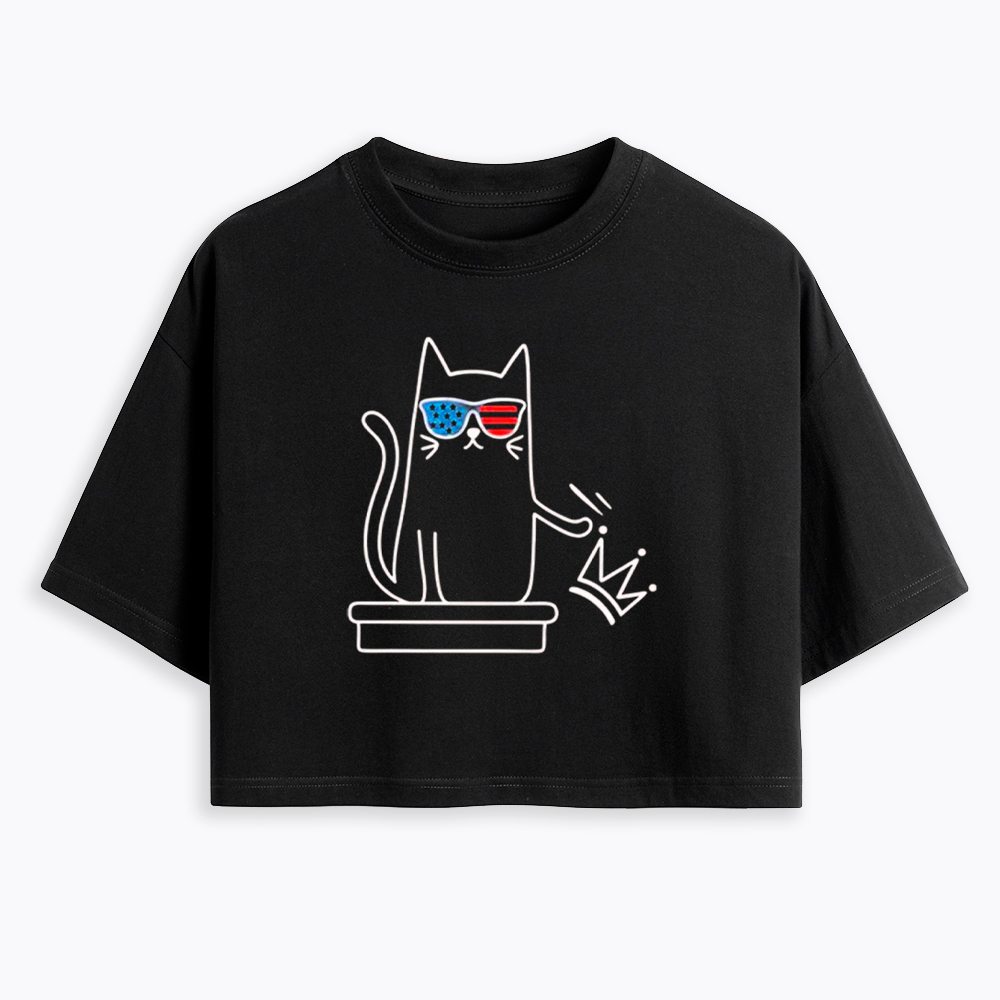 Cat No Kings Cropped T-Shirt
