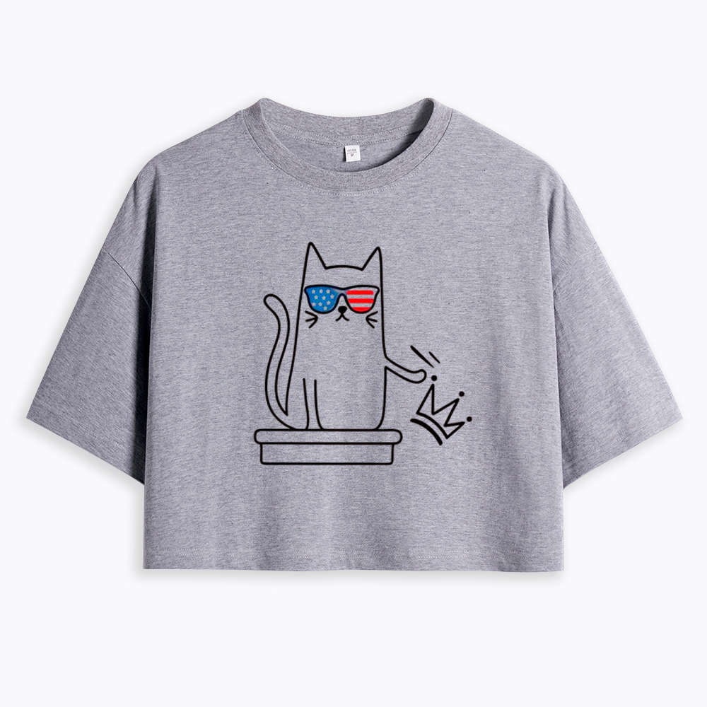 Cat No Kings Cropped T-Shirt