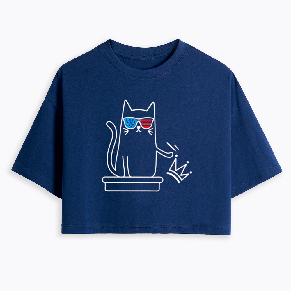 Cat No Kings Cropped T-Shirt