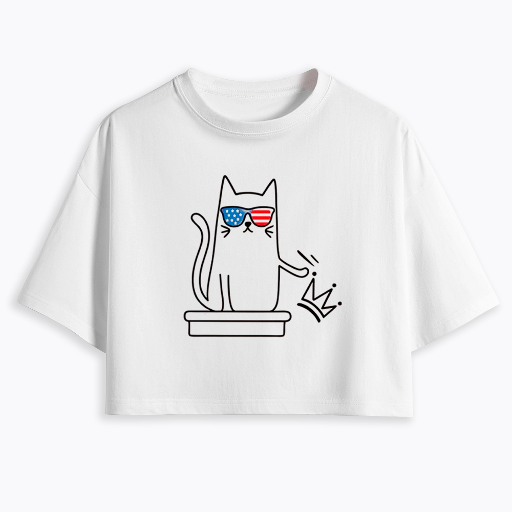 Cat No Kings Cropped T-Shirt