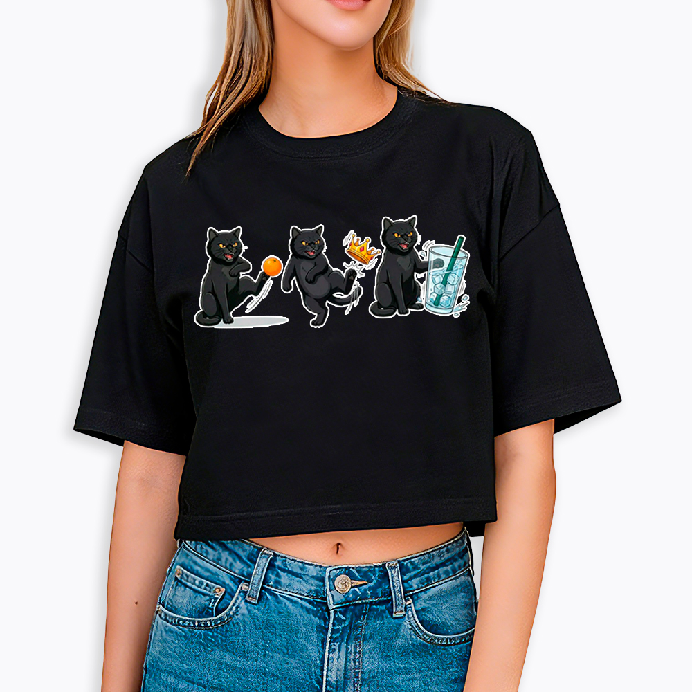 NOPE No Kings Cat Cropped T-Shirt