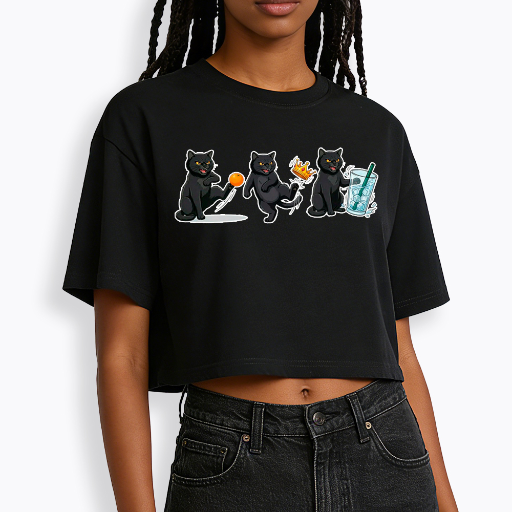 NOPE No Kings Cat Cropped T-Shirt