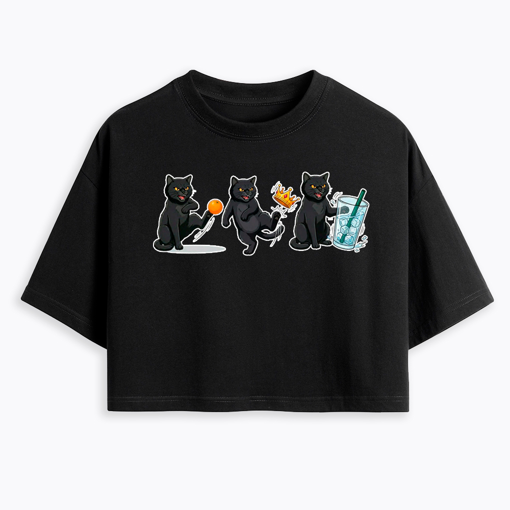 NOPE No Kings Cat Cropped T-Shirt