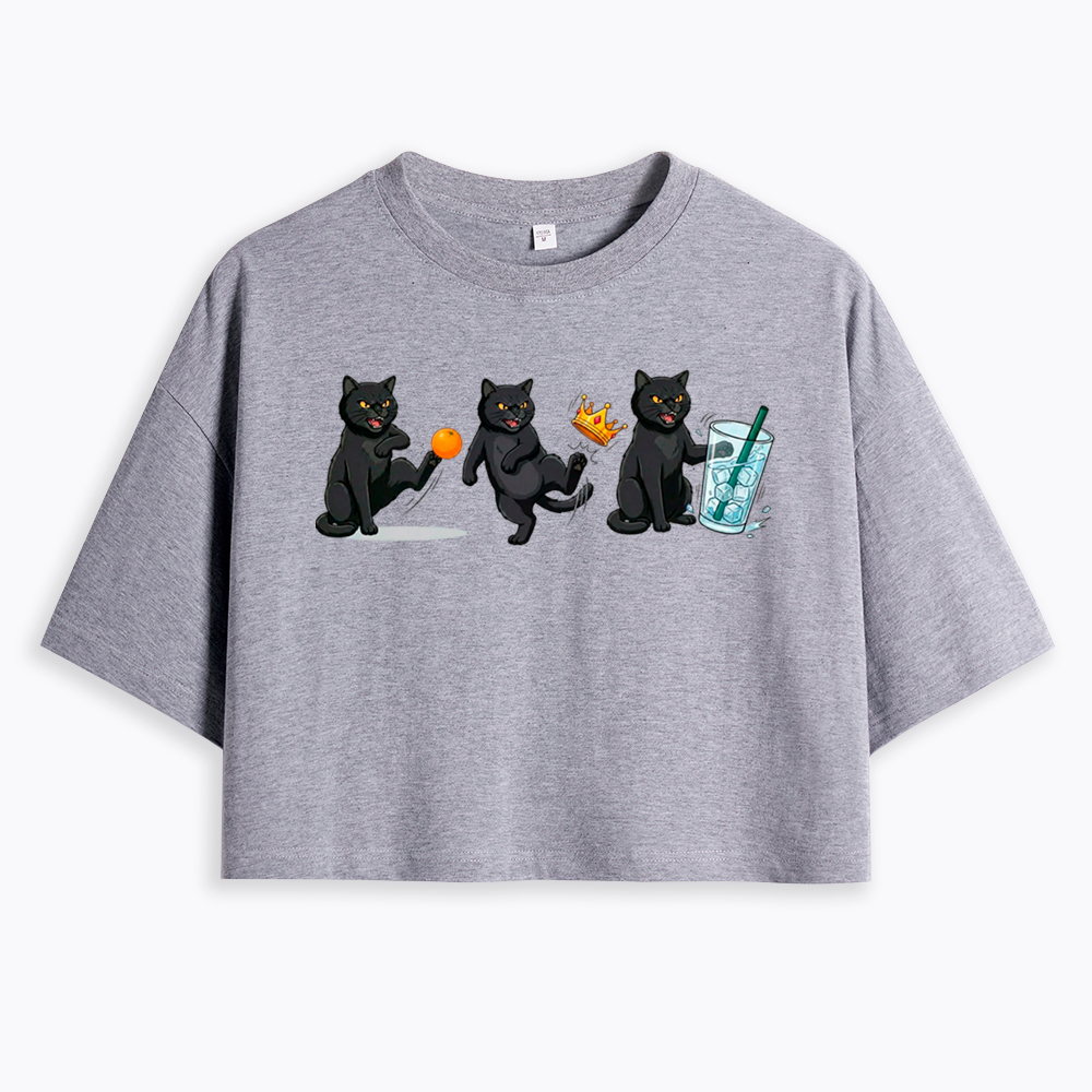 NOPE No Kings Cat Cropped T-Shirt