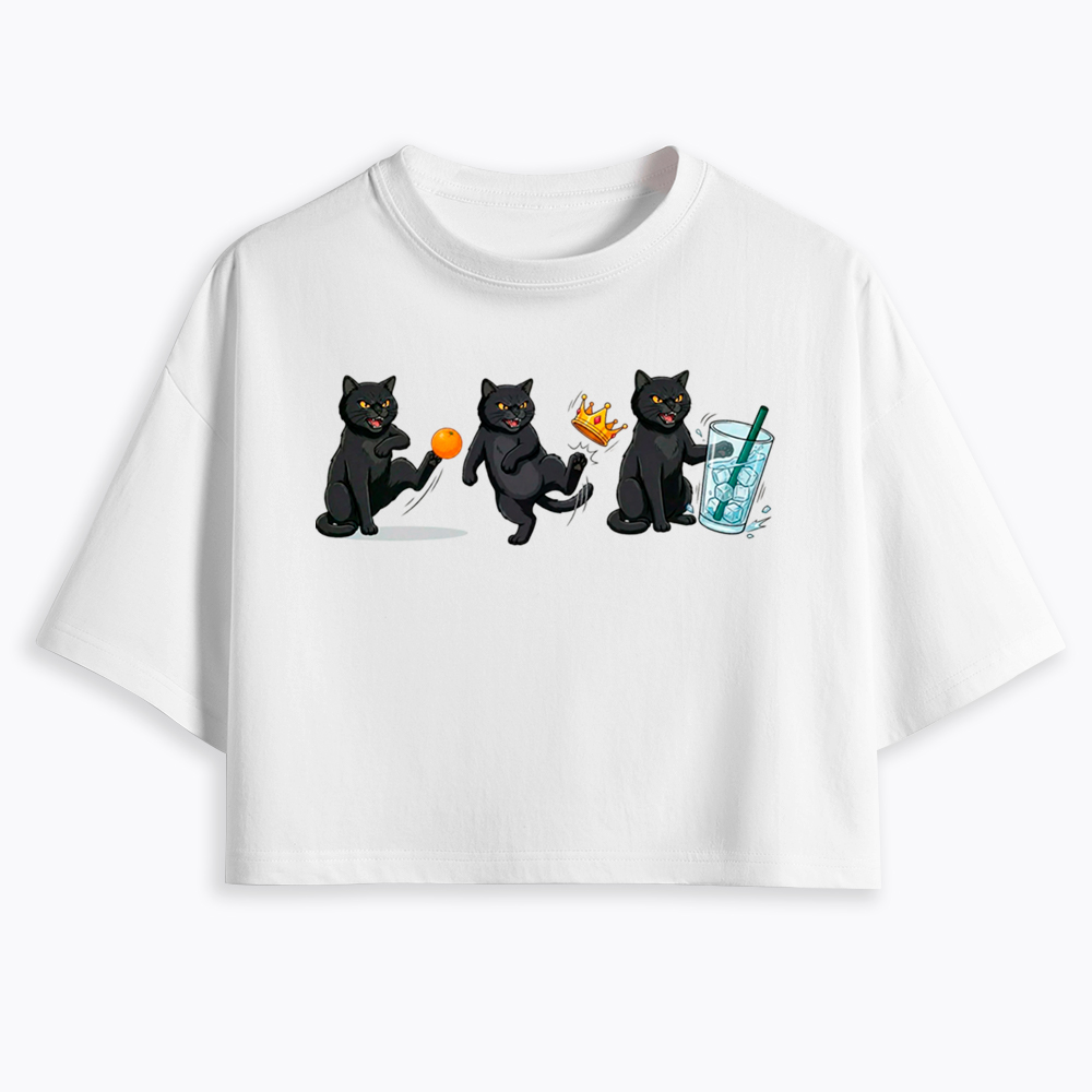 NOPE No Kings Cat Cropped T-Shirt