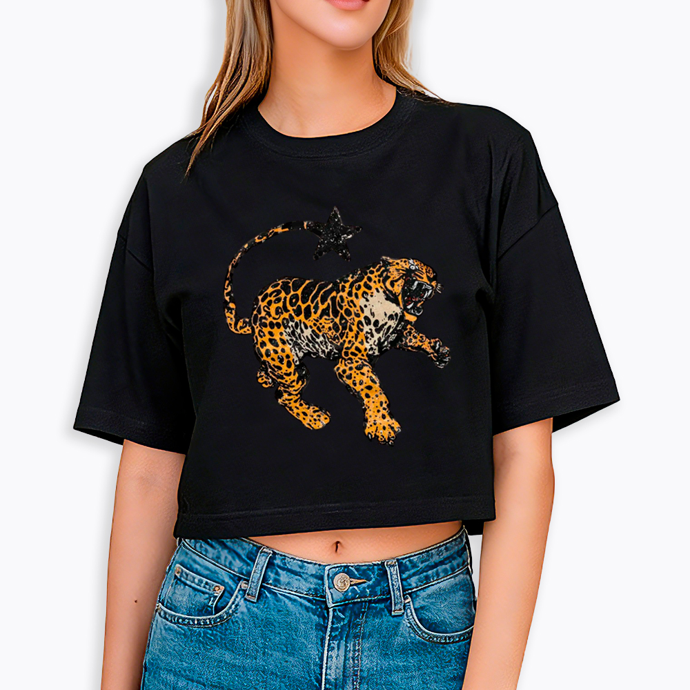 Vintage Inspired Jaguar Cropped T-Shirt