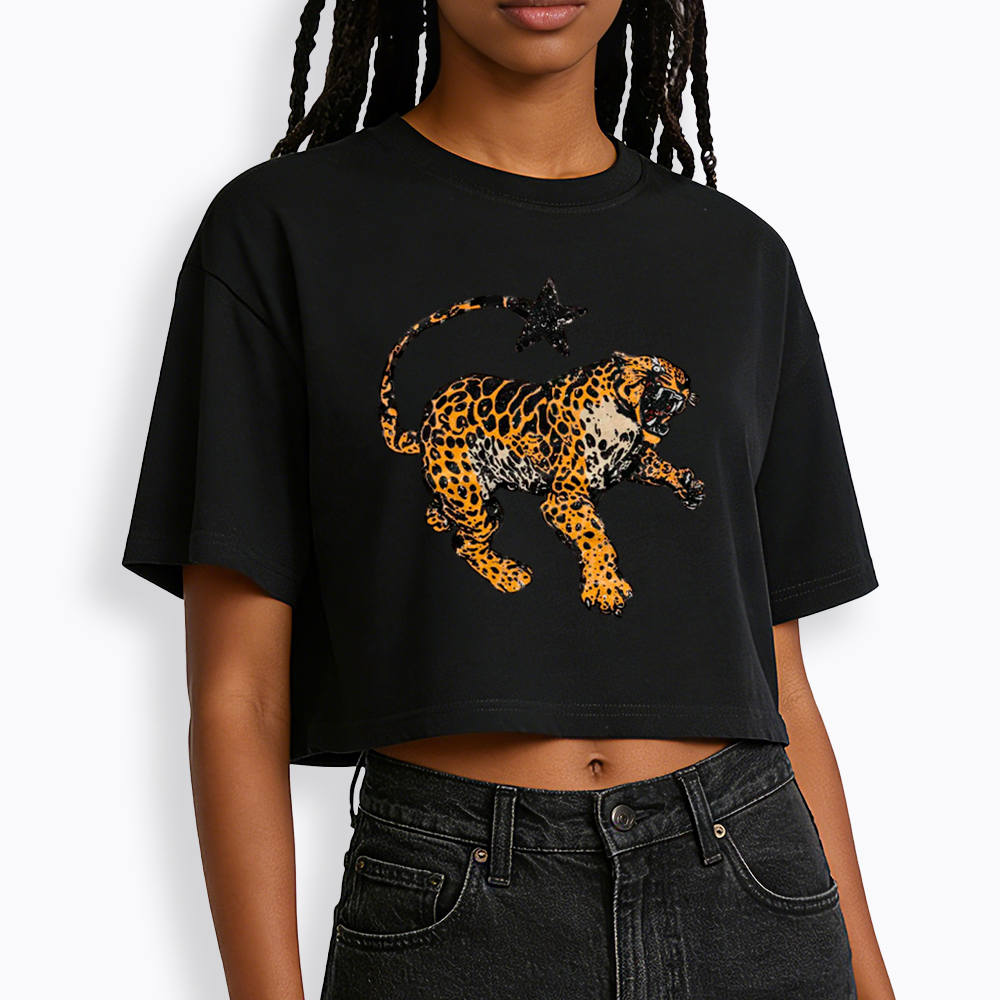 Vintage Inspired Jaguar Cropped T-Shirt