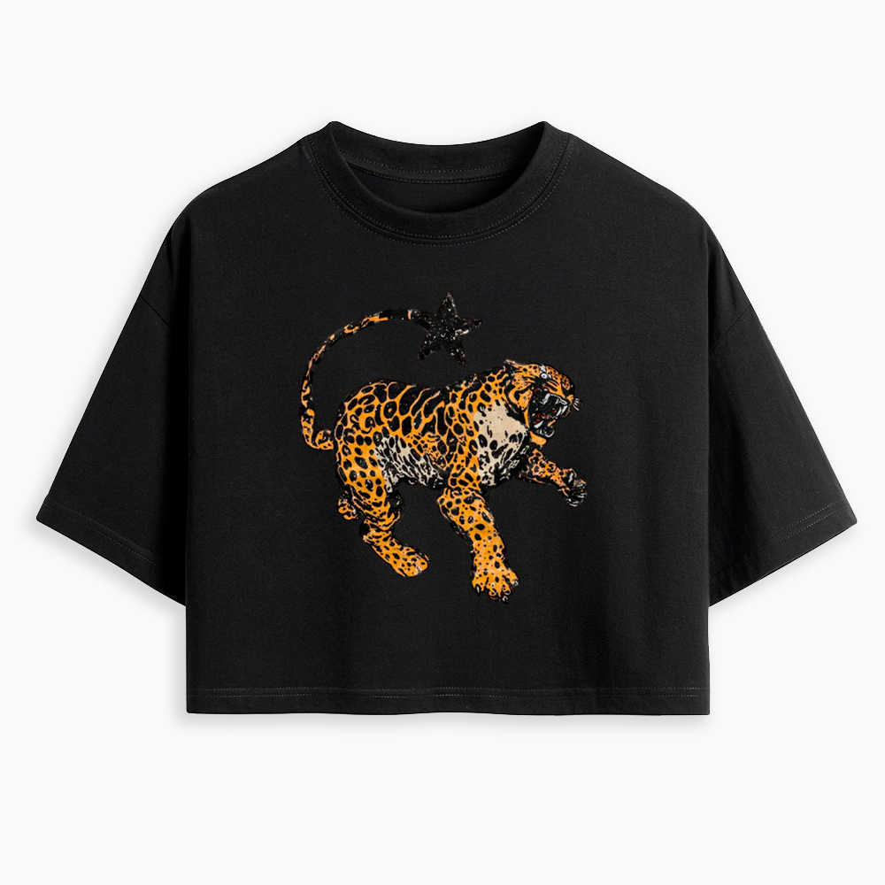 Vintage Inspired Jaguar Cropped T-Shirt