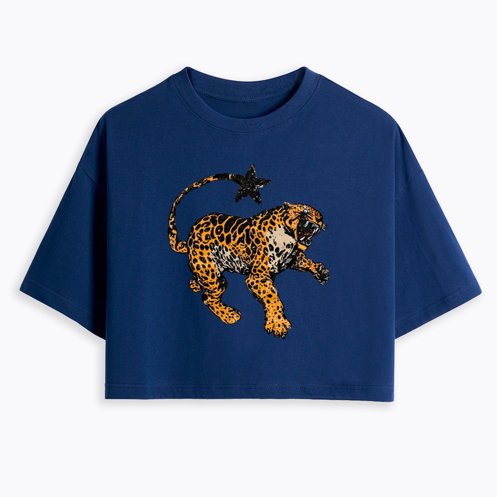 Vintage Inspired Jaguar Cropped T-Shirt