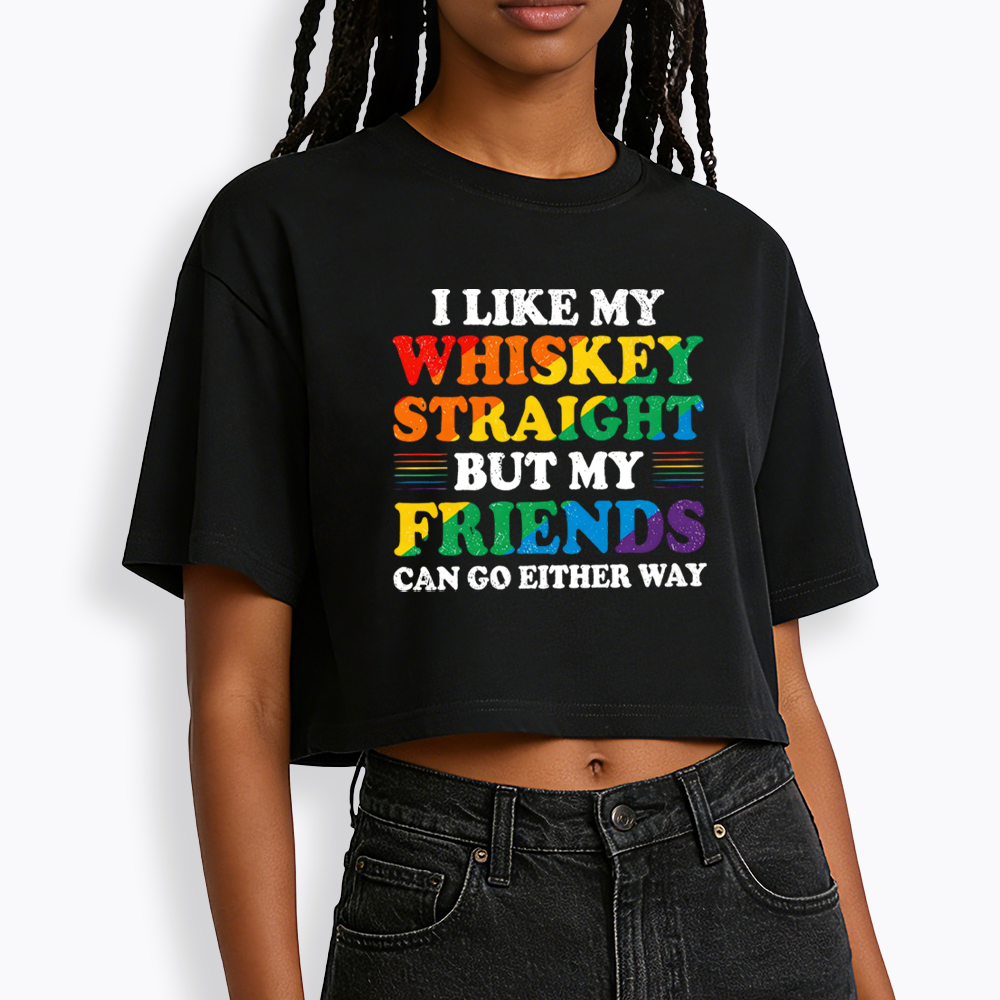I Like My Whiskey StraightL Cropped T-Shirt