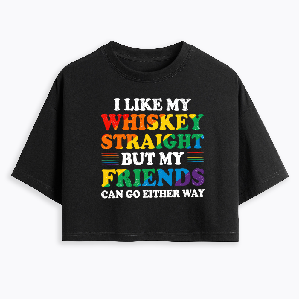 I Like My Whiskey StraightL Cropped T-Shirt