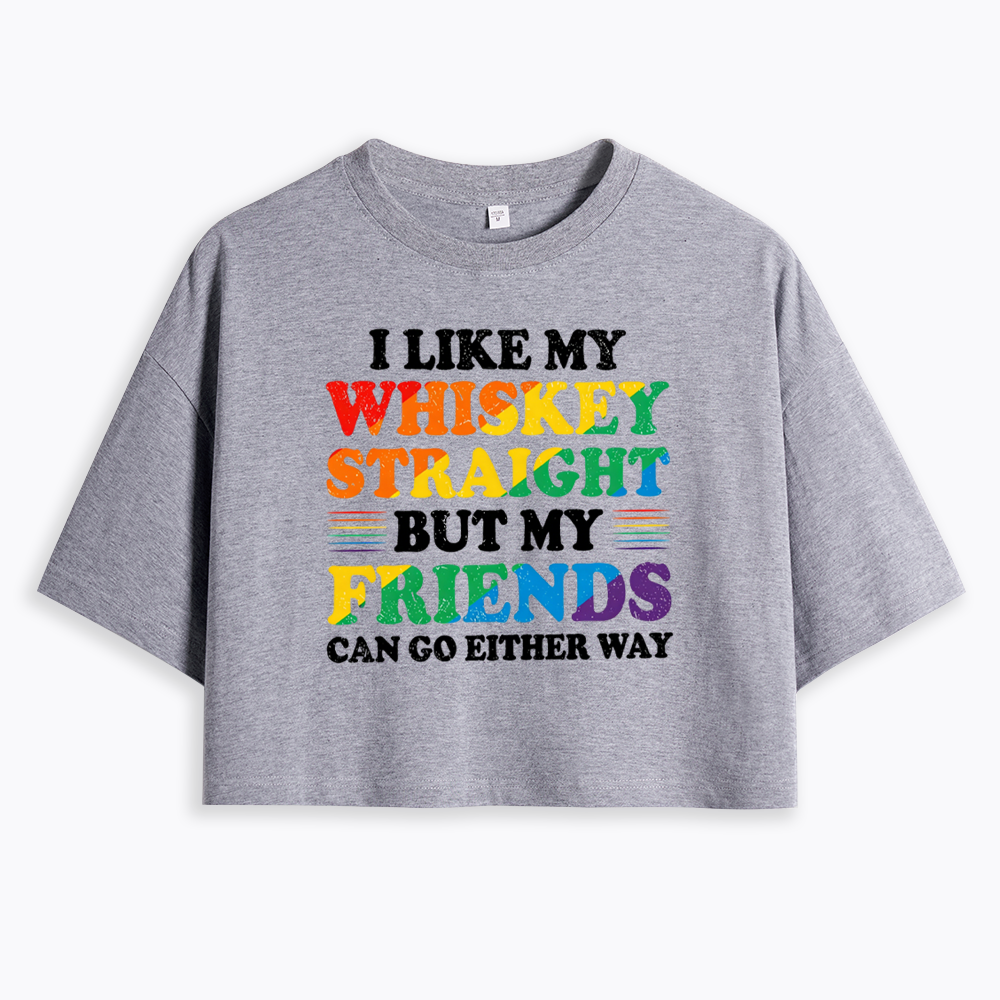 I Like My Whiskey StraightL Cropped T-Shirt