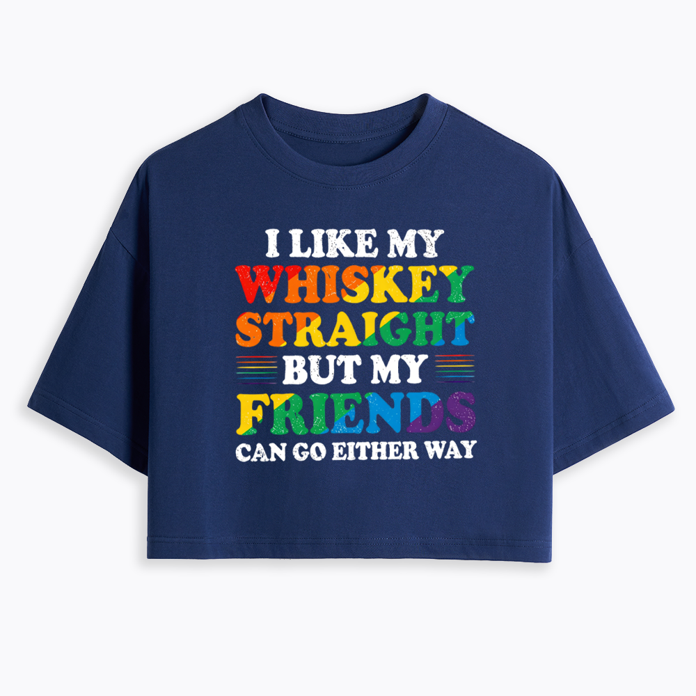 I Like My Whiskey StraightL Cropped T-Shirt