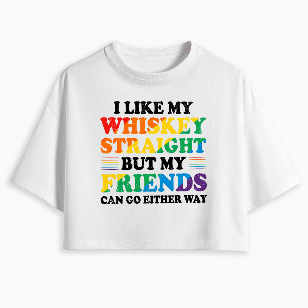 I Like My Whiskey StraightL Cropped T-Shirt