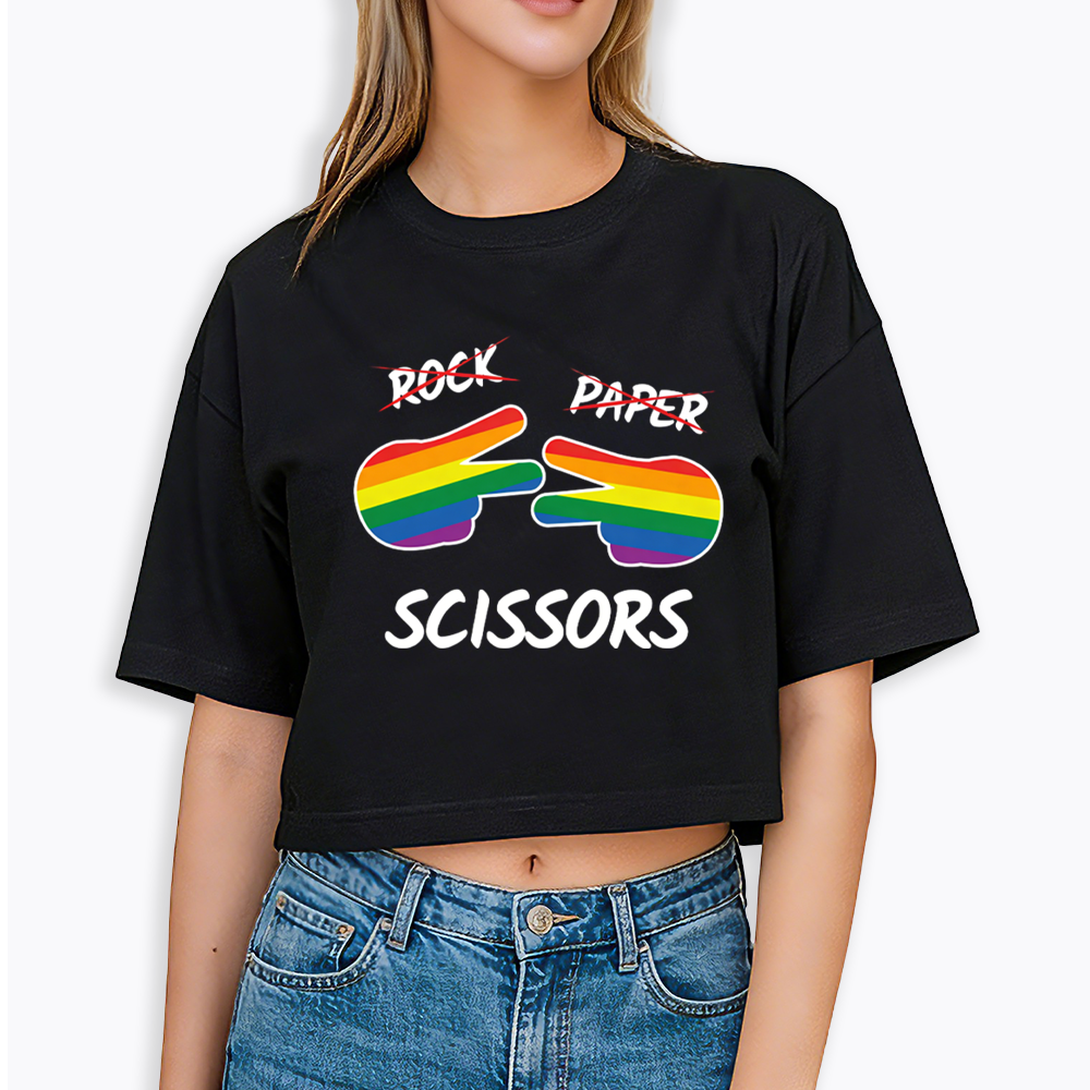 Rock Paper Scissors Cropped T-Shirt