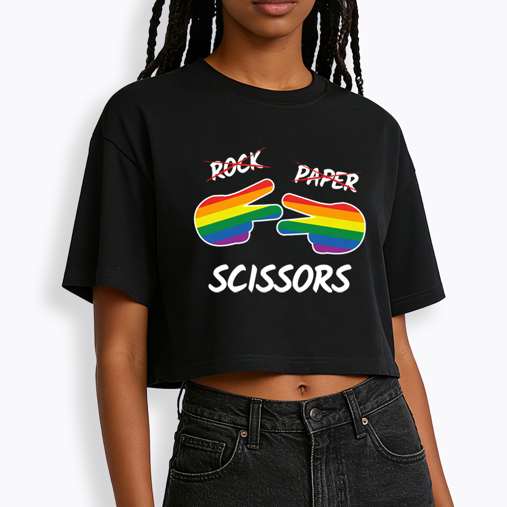 Rock Paper Scissors Cropped T-Shirt