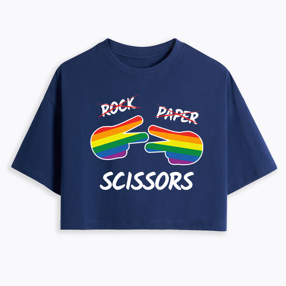 Rock Paper Scissors Cropped T-Shirt