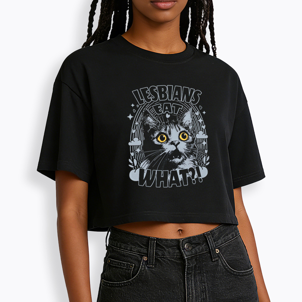 Cat LGBTQ Lesbians Eat What Cropped T-Shirt