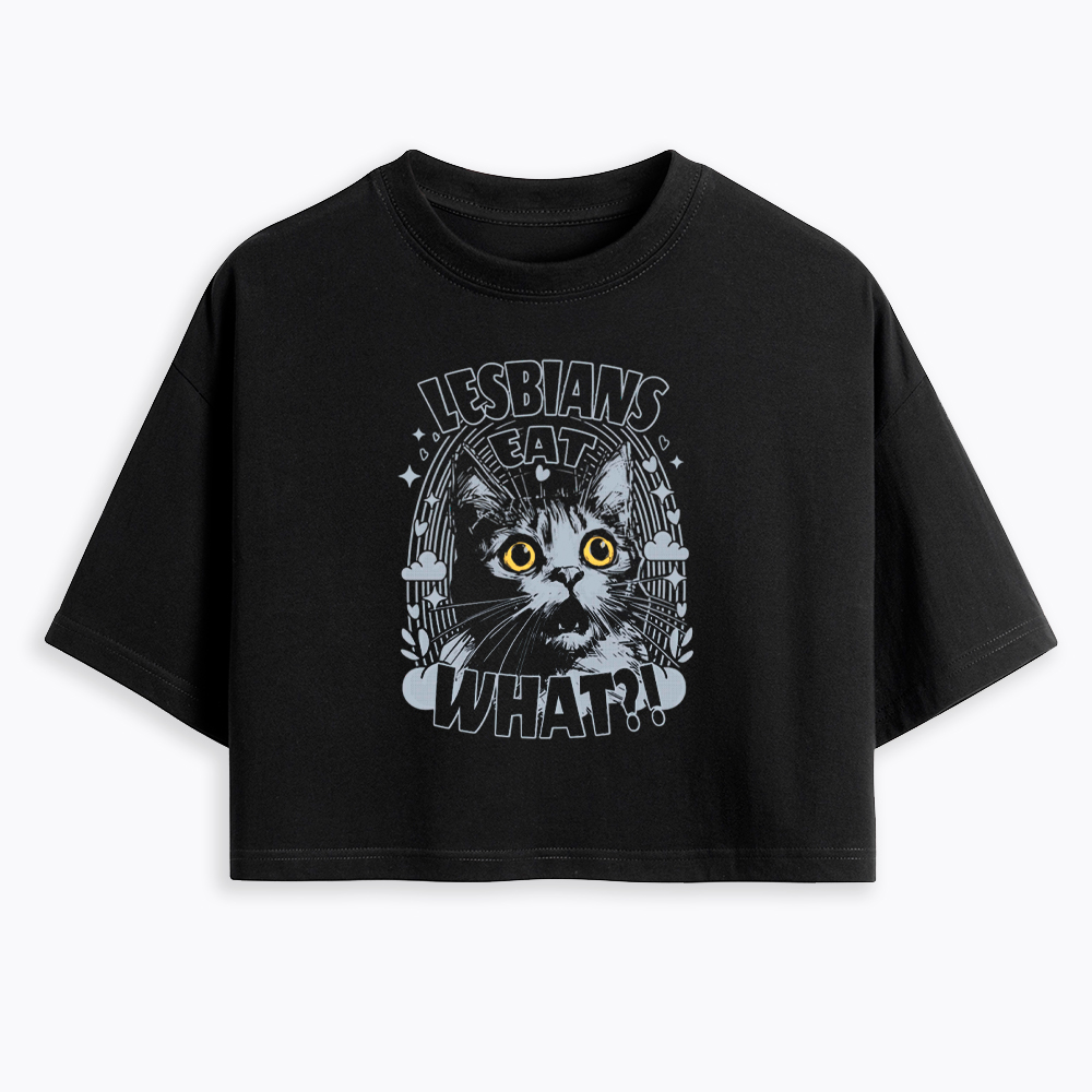 Cat LGBTQ Lesbians Eat What Cropped T-Shirt