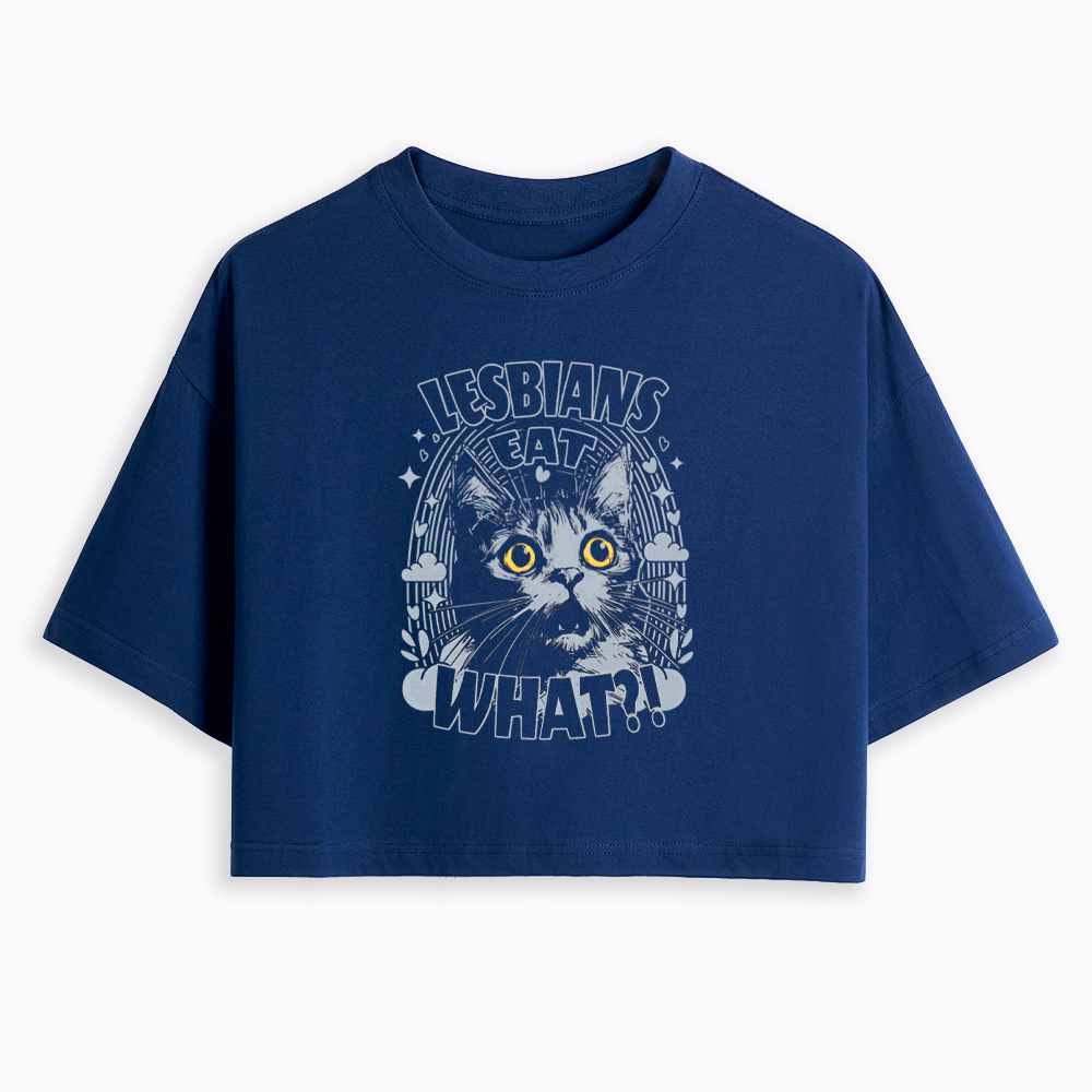 Cat LGBTQ Lesbians Eat What Cropped T-Shirt