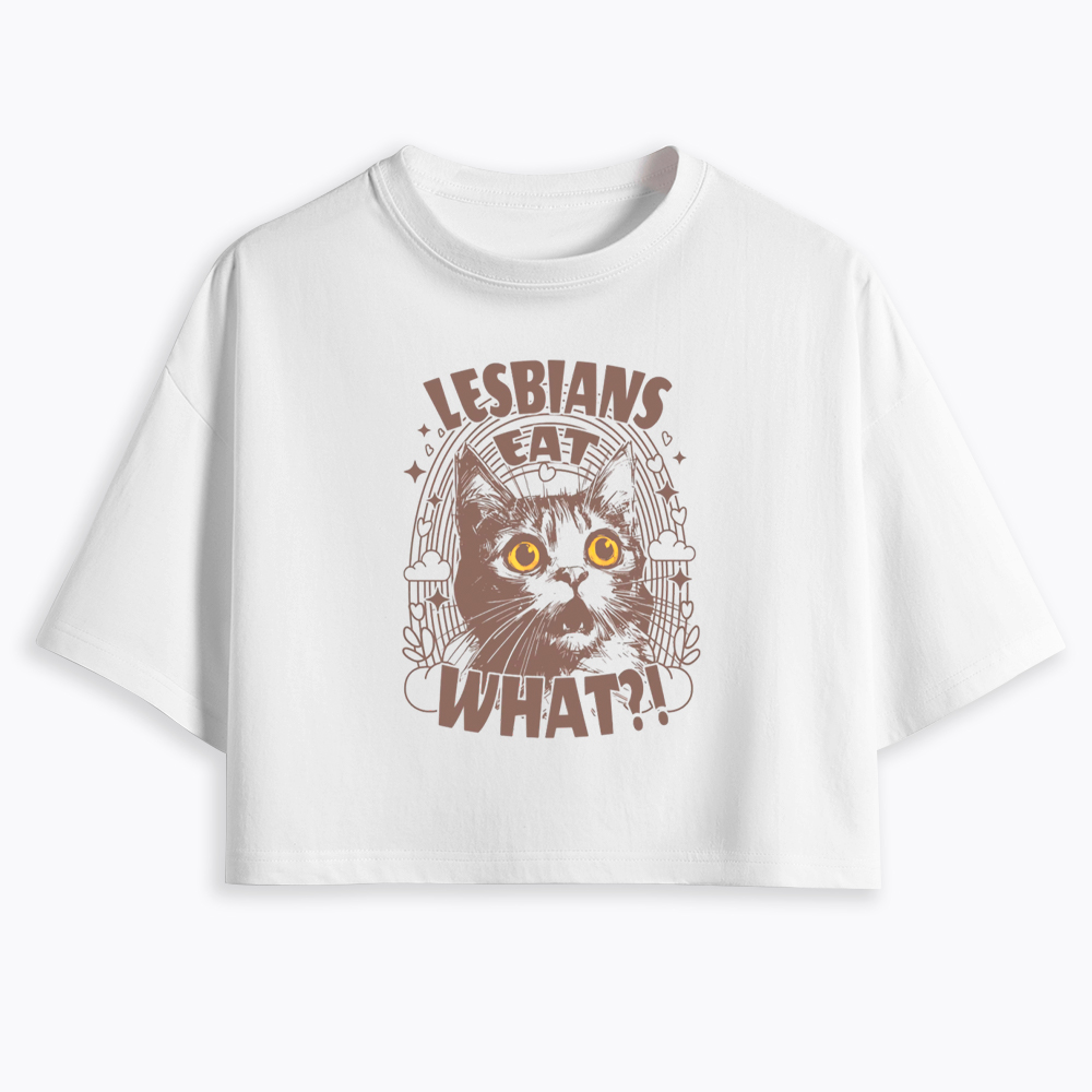 Cat LGBTQ Lesbians Eat What Cropped T-Shirt